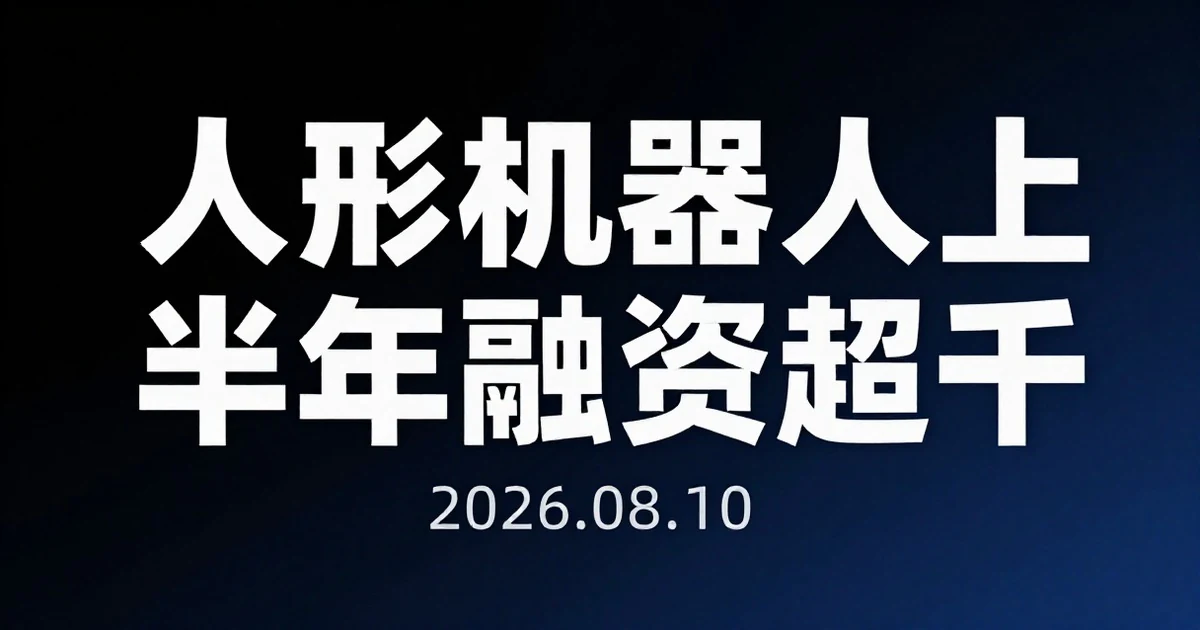 人形机器人上半年融资超千亿,"从进场到进厂"产业化进入冲刺期 | 行业资讯速览